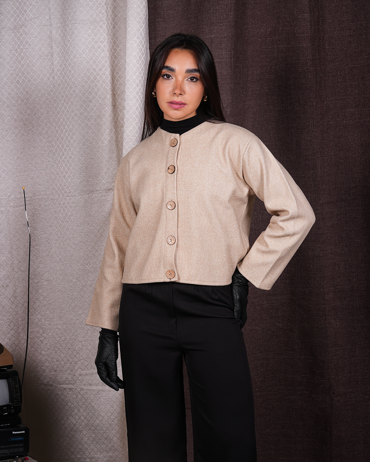 Beige Button-Up Jacket
