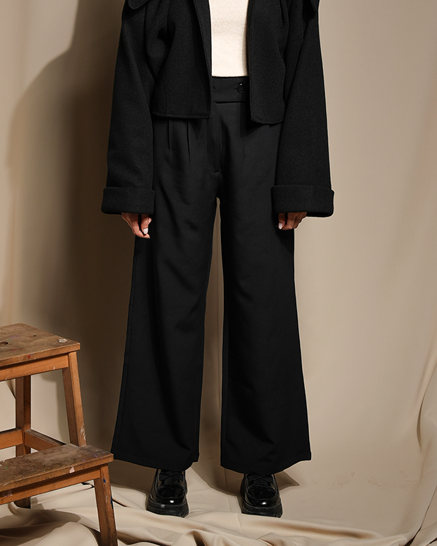 Wide pleated pants
