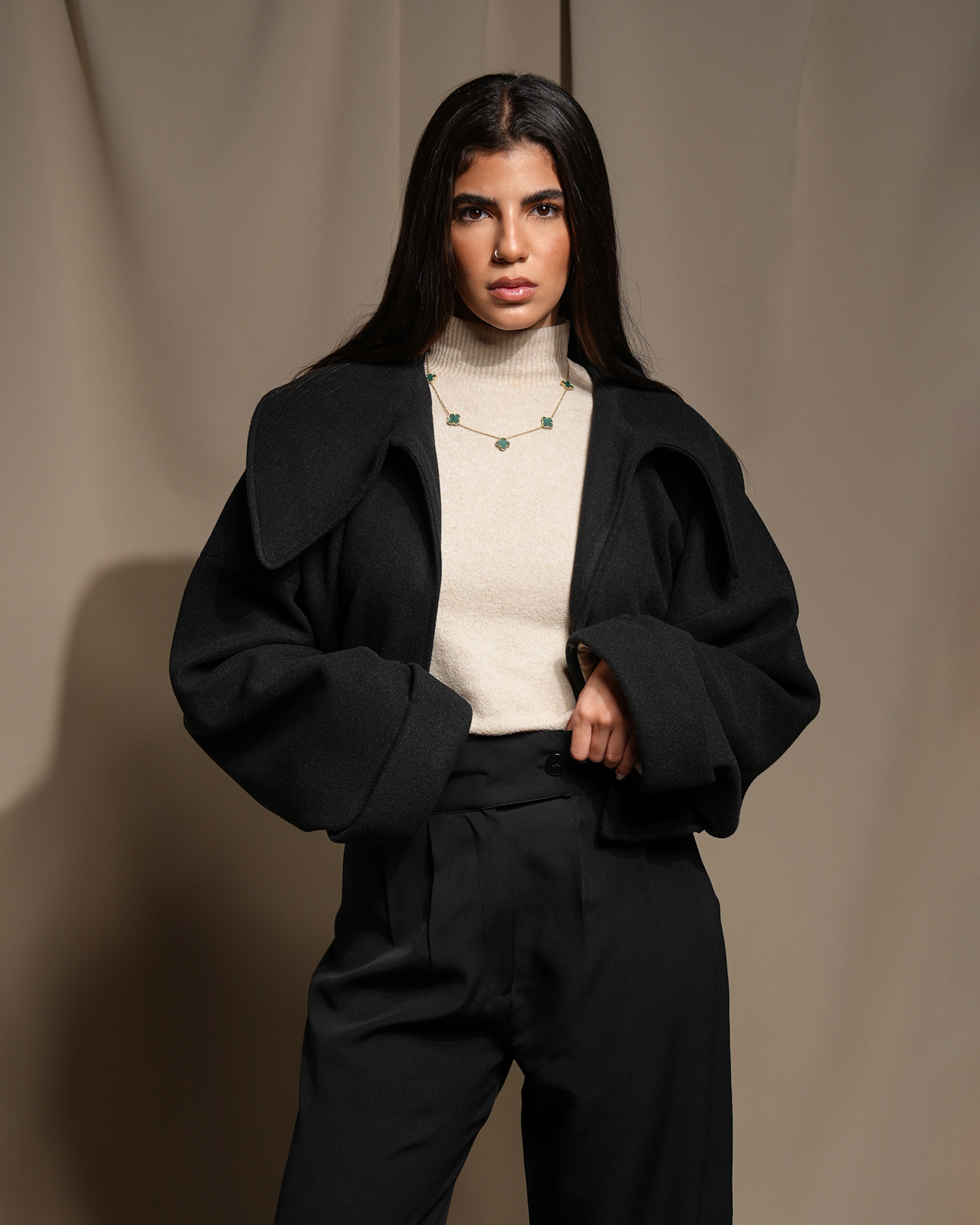 Jacket & Chemise Set Beige