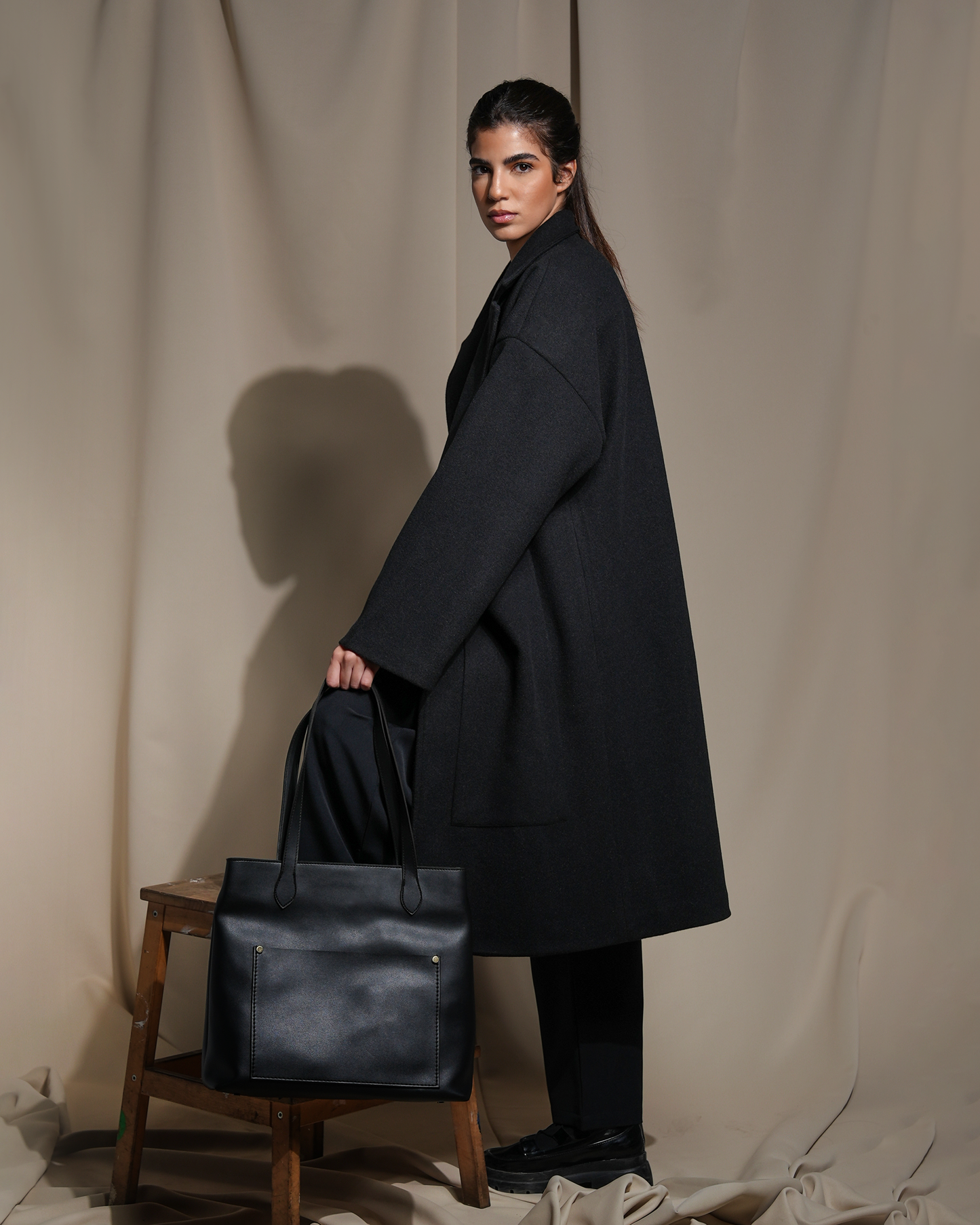 Winter oversized coat Black