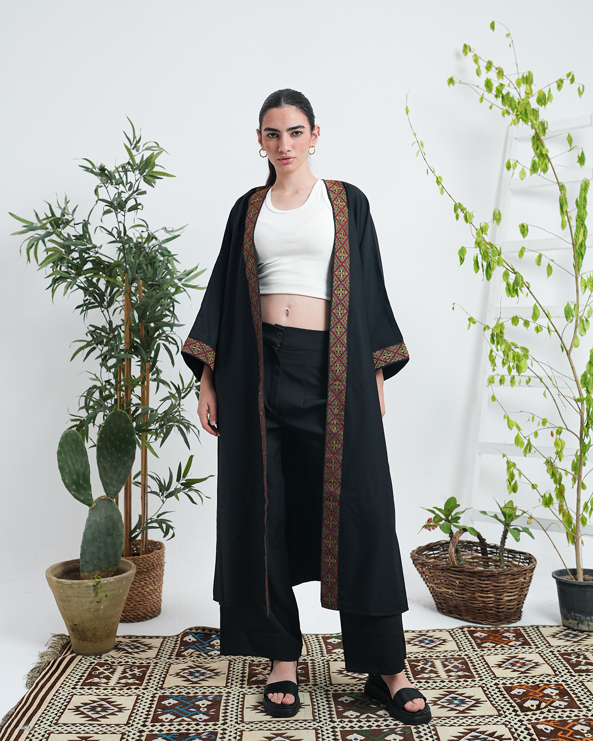 Pure Gabardine Green Kimono