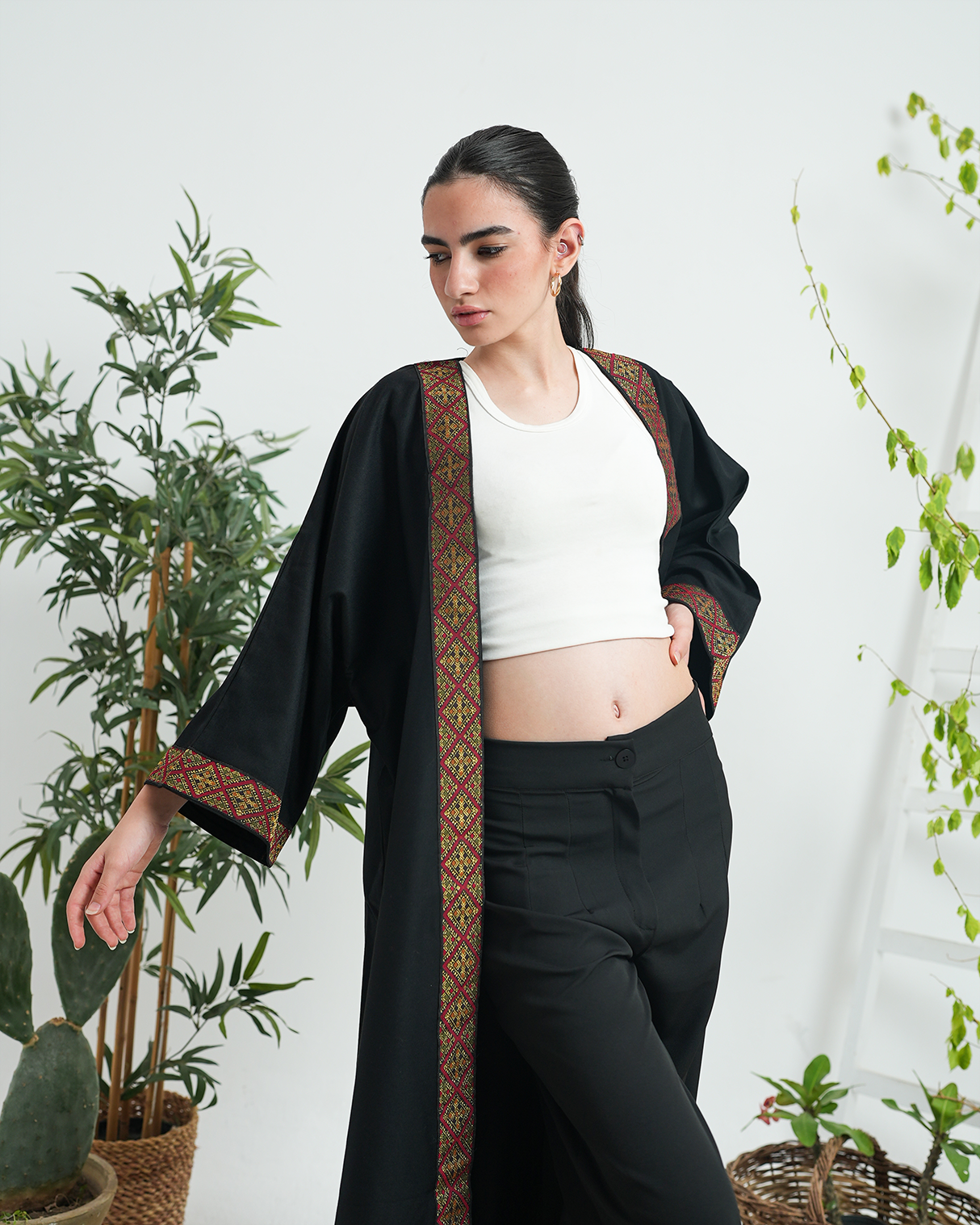 Pure Gabardine Green Kimono
