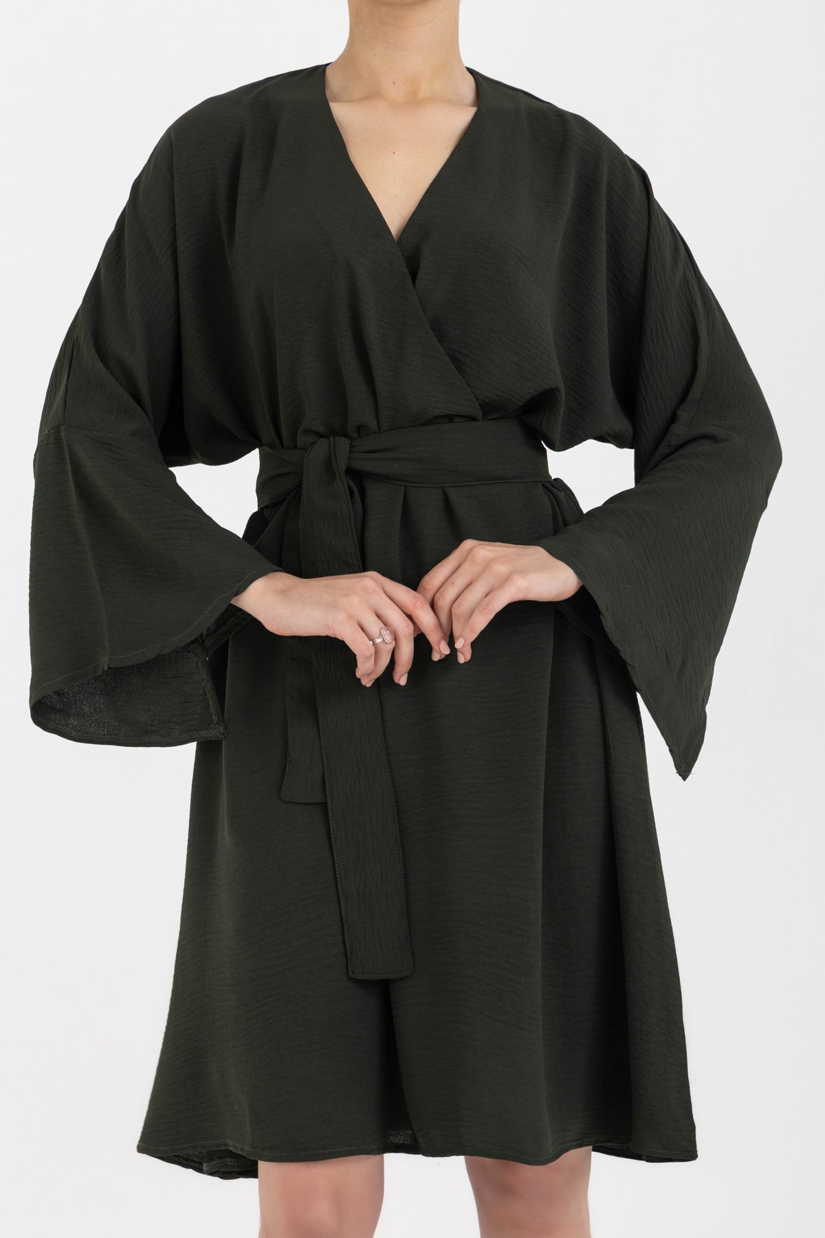 Forest Green Wrap Dress