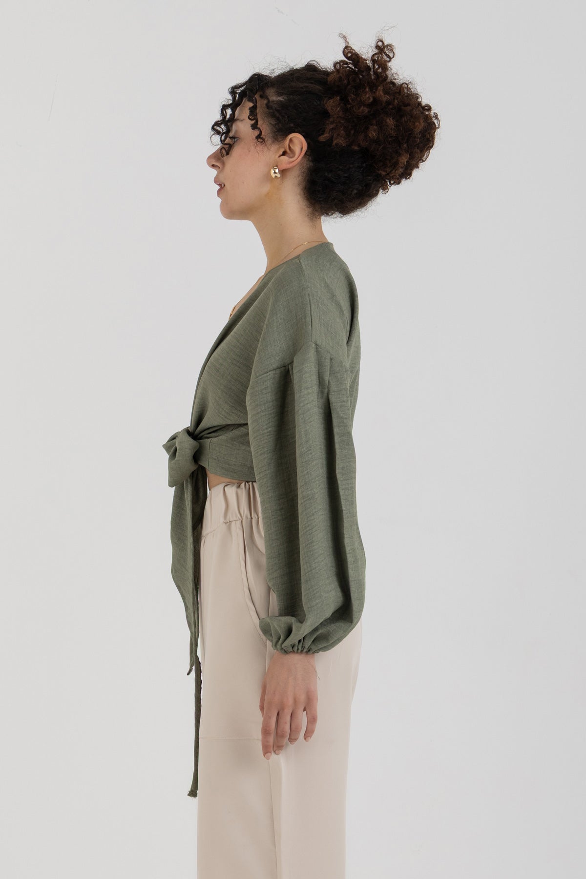 Olive Tie Top
