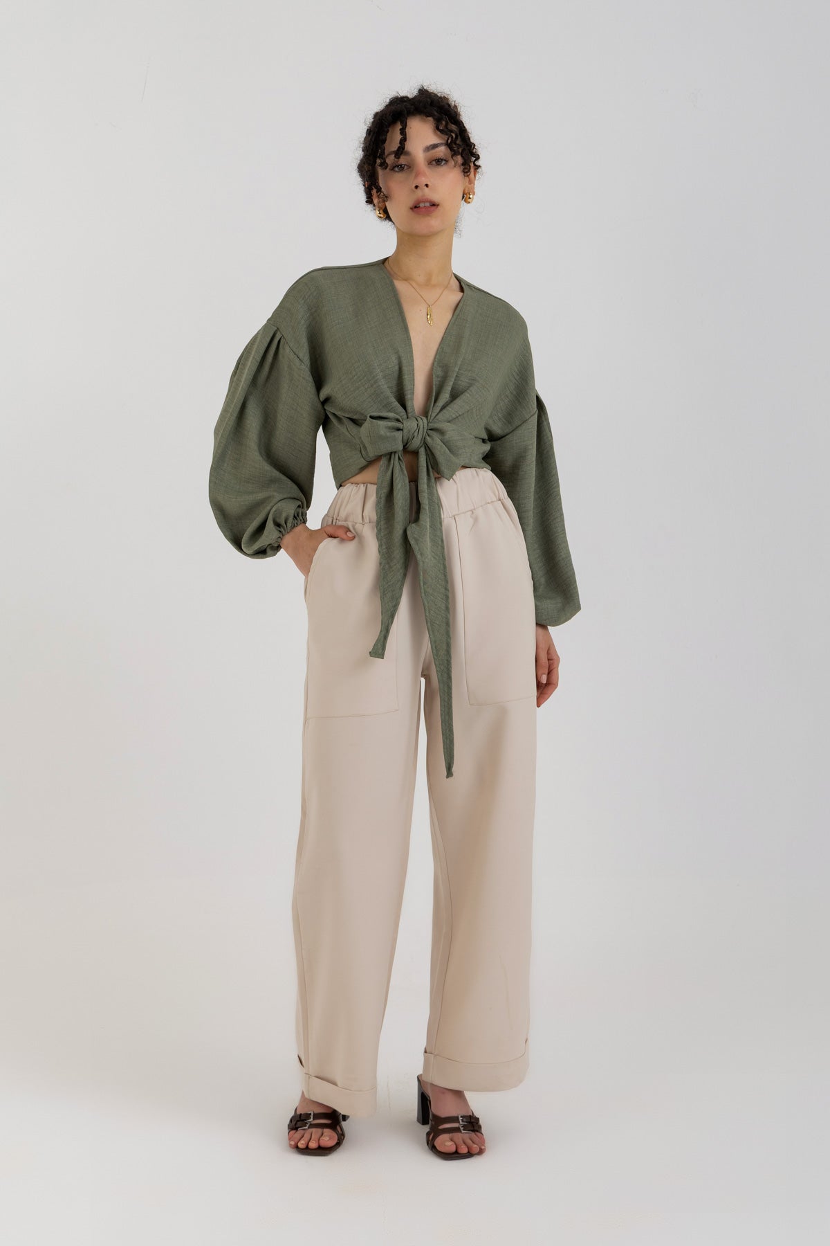 Tie Top and Trousers Set