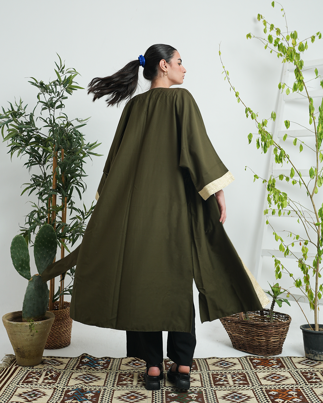Pure Gabardine Green Kimono