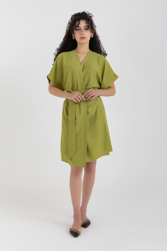 Apple Green Wrap Dress