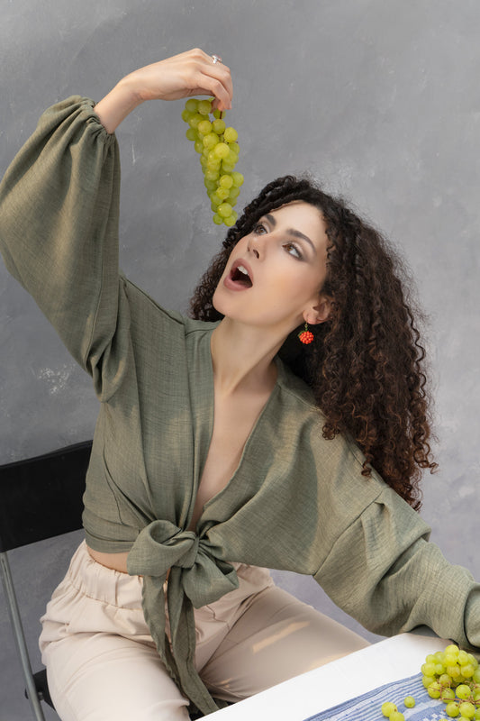 Olive Tie Top