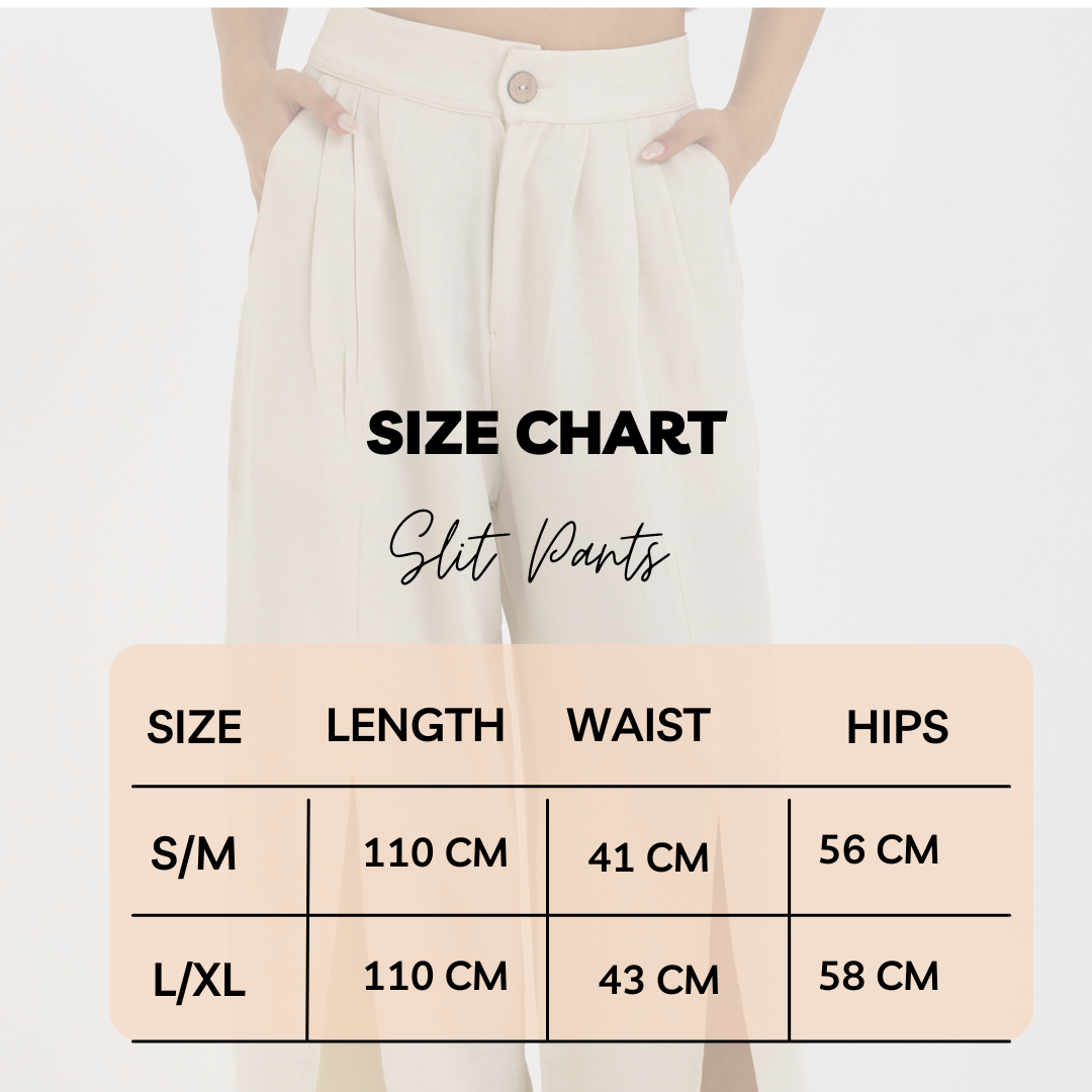 Tie Top and Slit Pants Set